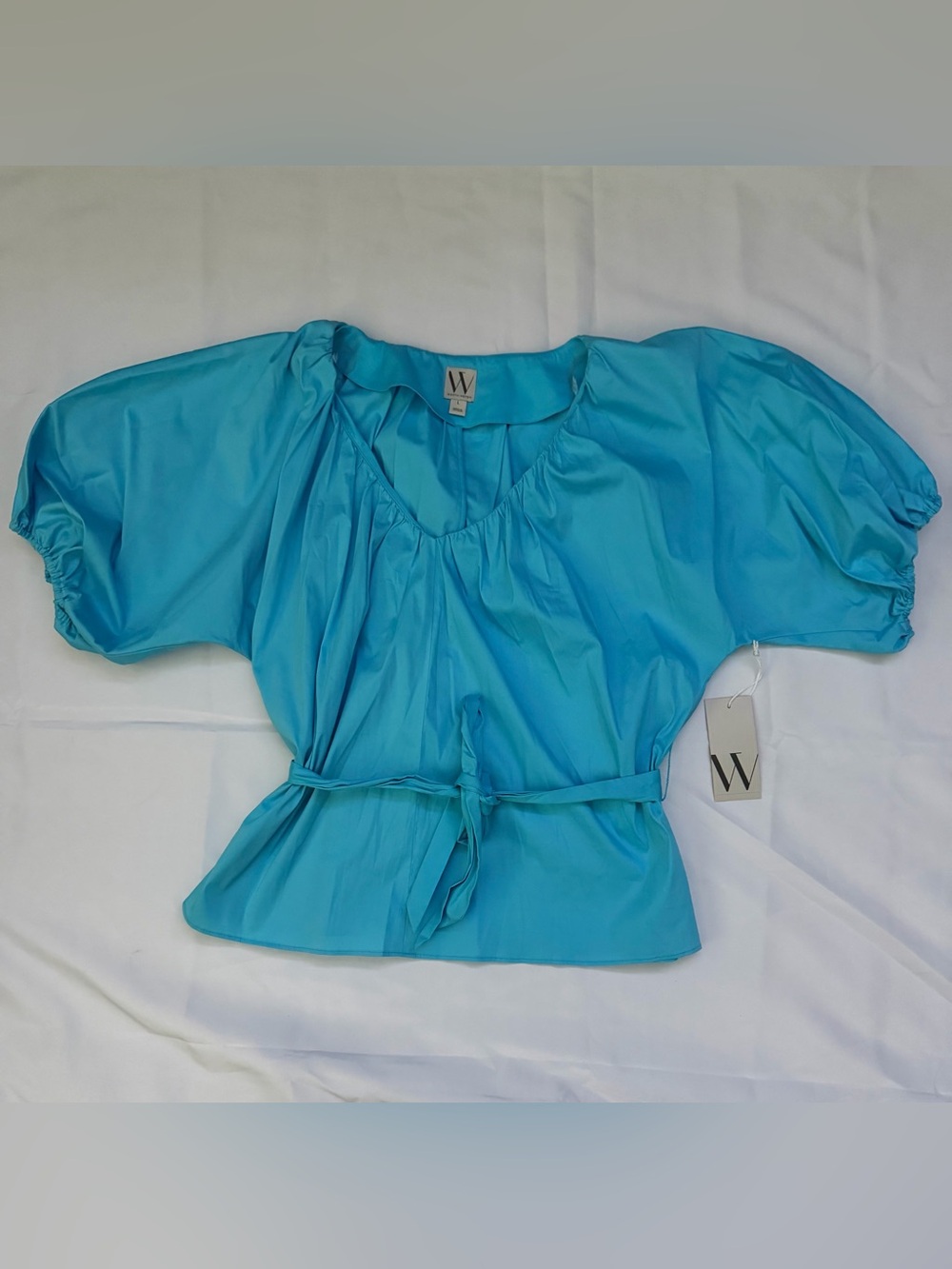 Worthington Turquoise Tie-Waist Blouse